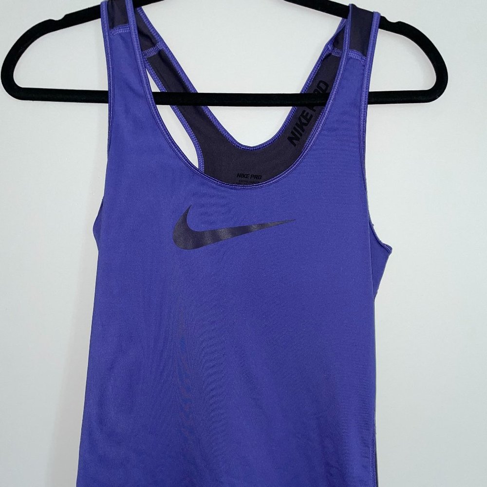 Nike Pro Dri-Fit Two Tone Purple Athletic Tank Size S